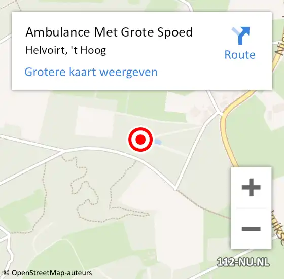 Locatie op kaart van de 112 melding: Ambulance Met Grote Spoed Naar Helvoirt, 't Hoog op 22 april 2016 18:24