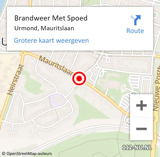 Locatie op kaart van de 112 melding: Brandweer Met Spoed Naar Urmond, Mauritslaan op 22 april 2016 19:59