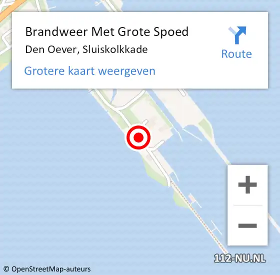 Locatie op kaart van de 112 melding: Brandweer Met Grote Spoed Naar Den Oever, Sluiskolkkade op 12 december 2013 17:38