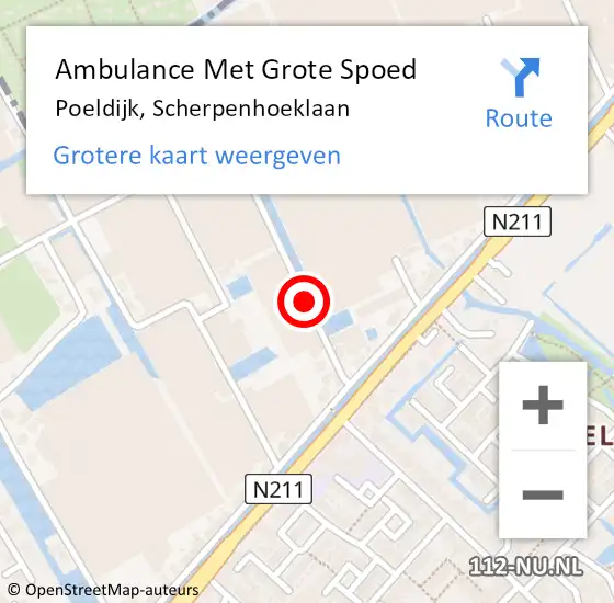 Locatie op kaart van de 112 melding: Ambulance Met Grote Spoed Naar Poeldijk, Scherpenhoeklaan op 22 april 2016 20:43