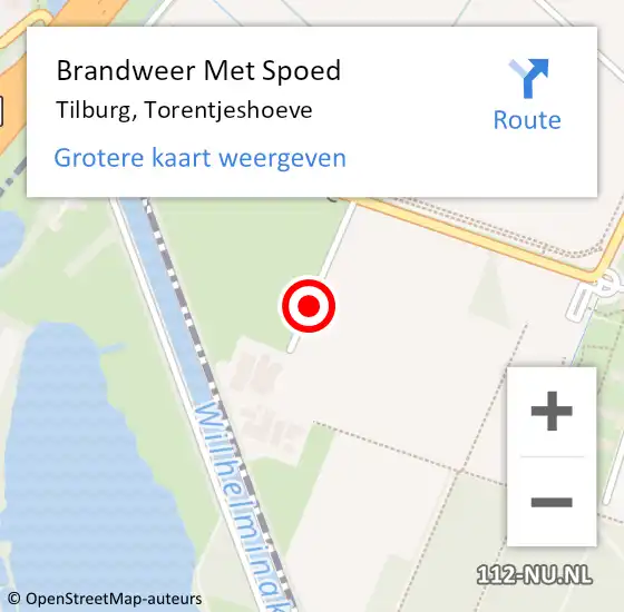 Locatie op kaart van de 112 melding: Brandweer Met Spoed Naar Tilburg, Torentjeshoeve op 22 april 2016 21:13