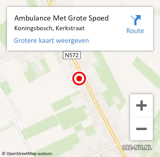 Locatie op kaart van de 112 melding: Ambulance Met Grote Spoed Naar Koningsbosch, Kerkstraat op 22 april 2016 21:49