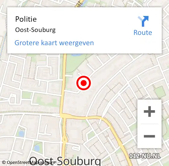 Locatie op kaart van de 112 melding: Politie Oost-Souburg op 22 april 2016 22:06