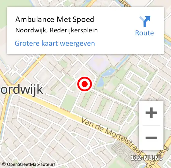 Locatie op kaart van de 112 melding: Ambulance Met Spoed Naar Noordwijk, Rederijkersplein op 22 april 2016 22:33