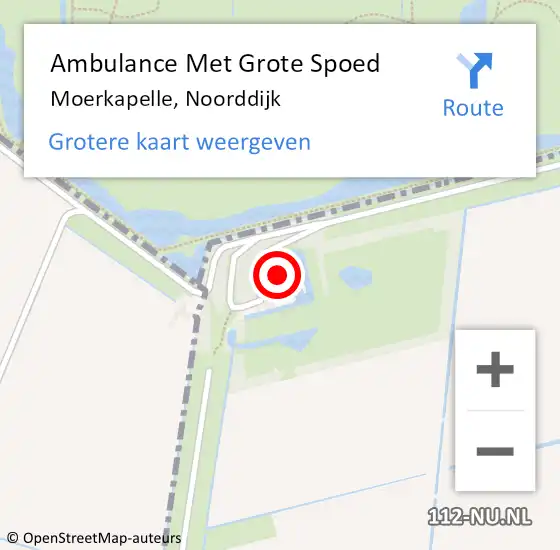 Locatie op kaart van de 112 melding: Ambulance Met Grote Spoed Naar Moerkapelle, Noorddijk op 23 april 2016 00:18