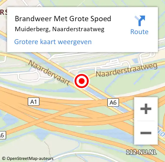 Locatie op kaart van de 112 melding: Brandweer Met Grote Spoed Naar Muiderberg, Naarderstraatweg op 23 april 2016 02:26