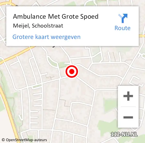 Locatie op kaart van de 112 melding: Ambulance Met Grote Spoed Naar Meijel, Schoolstraat op 23 april 2016 06:54