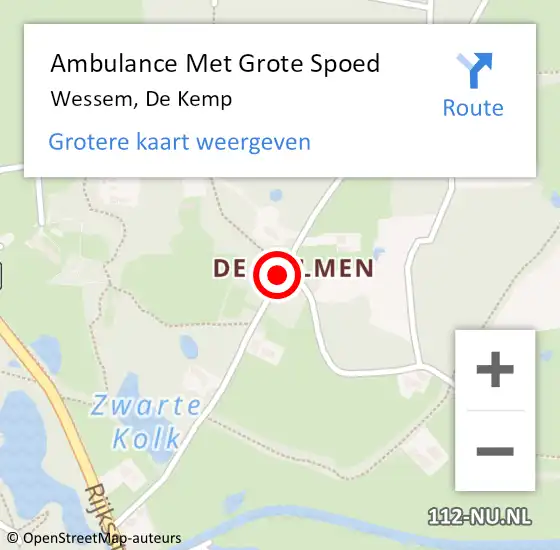 Locatie op kaart van de 112 melding: Ambulance Met Grote Spoed Naar Wessem, De Kemp op 23 april 2016 07:31