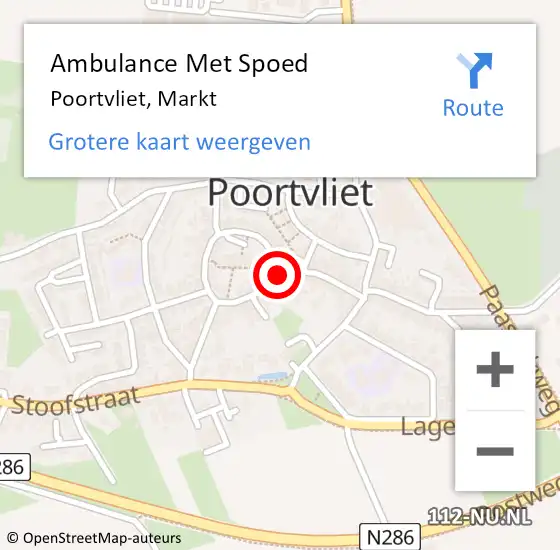 Locatie op kaart van de 112 melding: Ambulance Met Spoed Naar Poortvliet, Markt op 23 april 2016 07:53