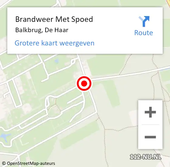 Locatie op kaart van de 112 melding: Brandweer Met Spoed Naar Balkbrug, De Haar op 23 april 2016 10:11