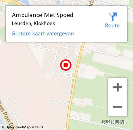 Locatie op kaart van de 112 melding: Ambulance Met Spoed Naar Leusden, Klokhoek op 23 april 2016 11:13