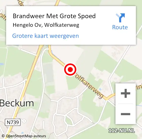 Locatie op kaart van de 112 melding: Brandweer Met Grote Spoed Naar Hengelo Ov, Wolfkaterweg op 23 april 2016 12:07