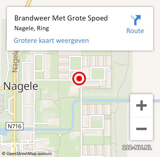 Locatie op kaart van de 112 melding: Brandweer Met Grote Spoed Naar Nagele, Ring op 23 april 2016 12:36