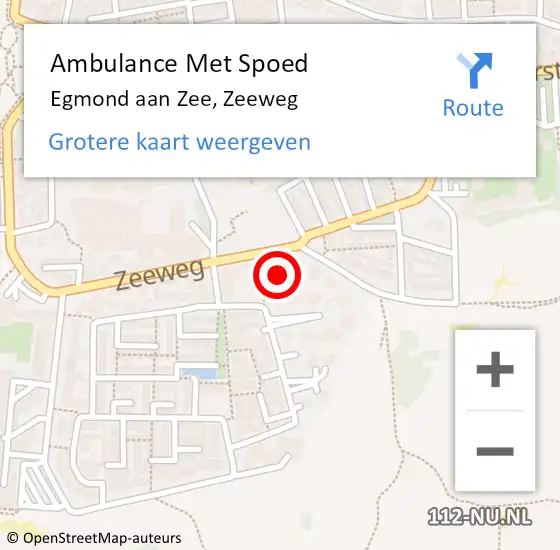 Locatie op kaart van de 112 melding: Ambulance Met Spoed Naar Egmond aan Zee, Zeeweg op 23 april 2016 12:47