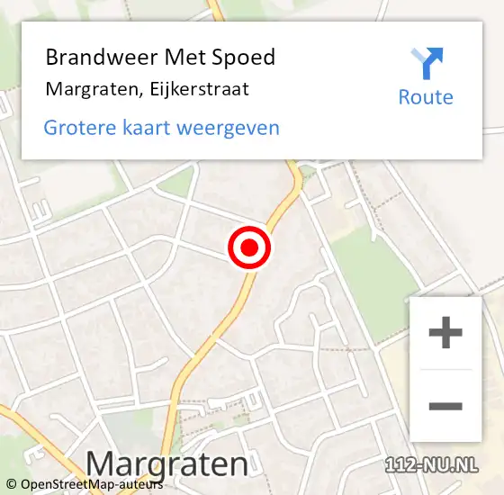 Locatie op kaart van de 112 melding: Brandweer Met Spoed Naar Margraten, Eijkerstraat op 23 april 2016 12:49