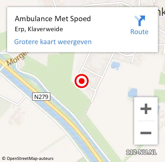 Locatie op kaart van de 112 melding: Ambulance Met Spoed Naar Erp, Klaverweide op 23 april 2016 13:26