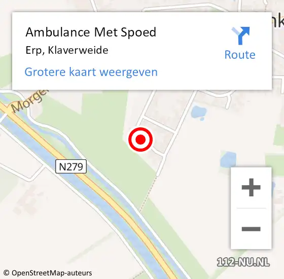 Locatie op kaart van de 112 melding: Ambulance Met Spoed Naar Erp, Klaverweide op 23 april 2016 13:29