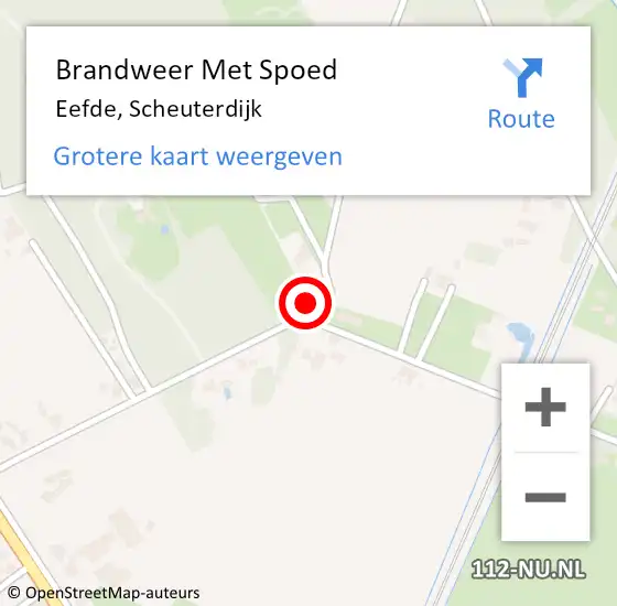 Locatie op kaart van de 112 melding: Brandweer Met Spoed Naar Eefde, Scheuterdijk op 23 april 2016 17:27