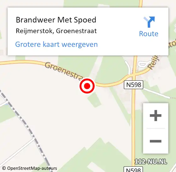 Locatie op kaart van de 112 melding: Brandweer Met Spoed Naar Reijmerstok, Groenestraat op 23 april 2016 18:28