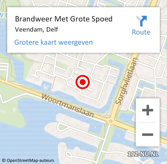 Locatie op kaart van de 112 melding: Brandweer Met Grote Spoed Naar Veendam, Delf op 23 april 2016 18:39