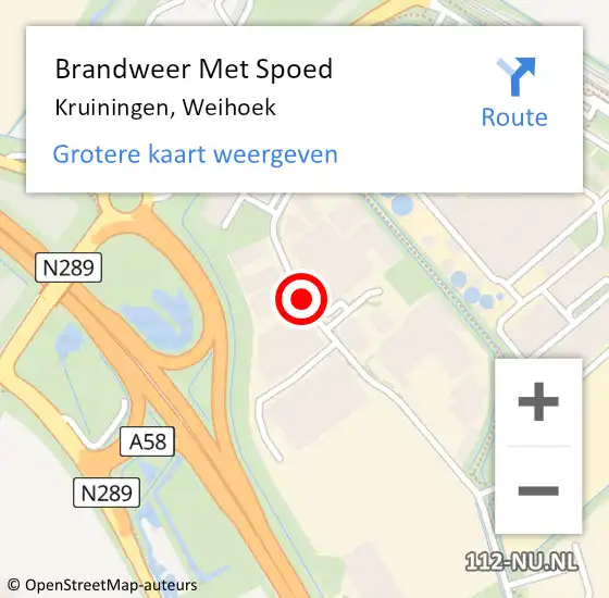 Locatie op kaart van de 112 melding: Brandweer Met Spoed Naar Kruiningen, Weihoek op 23 april 2016 19:02