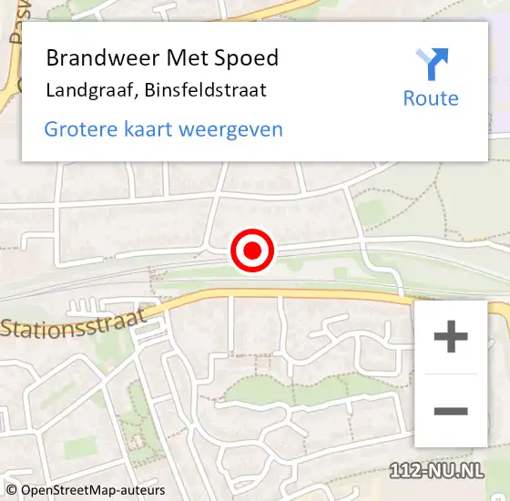 Locatie op kaart van de 112 melding: Brandweer Met Spoed Naar Landgraaf, Binsfeldstraat op 23 april 2016 19:11