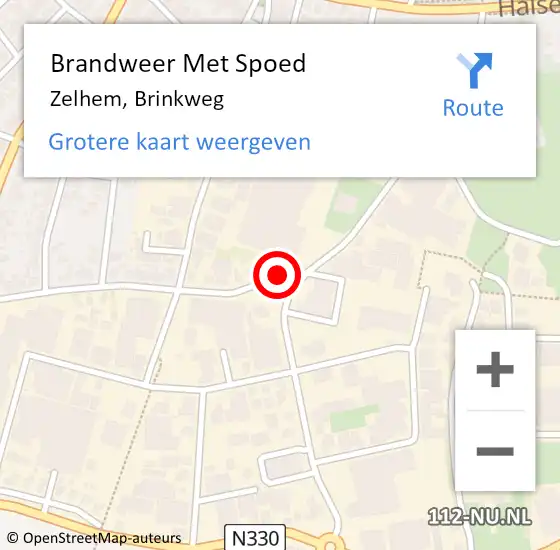 Locatie op kaart van de 112 melding: Brandweer Met Spoed Naar Zelhem, Brinkweg op 23 april 2016 19:53