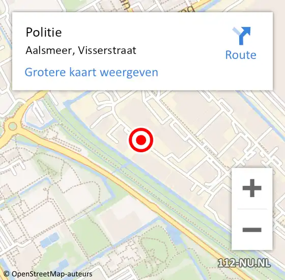 Locatie op kaart van de 112 melding: Politie Aalsmeer, Visserstraat op 23 april 2016 19:57