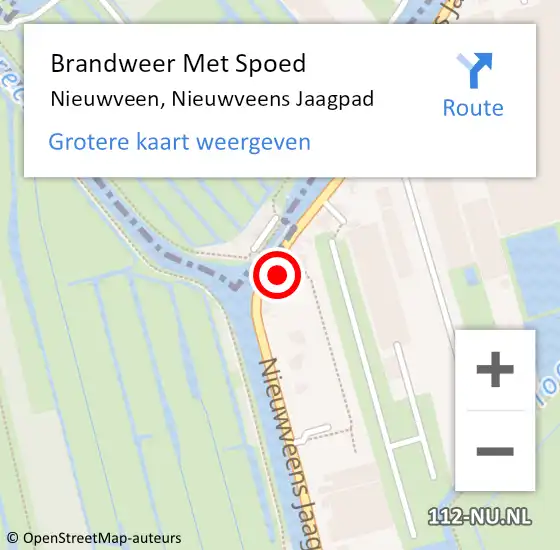 Locatie op kaart van de 112 melding: Brandweer Met Spoed Naar Nieuwveen, Nieuwveens Jaagpad op 23 april 2016 21:07