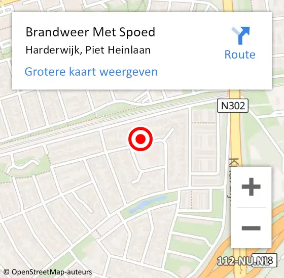 Locatie op kaart van de 112 melding: Brandweer Met Spoed Naar Harderwijk, Piet Heinlaan op 24 april 2016 00:10