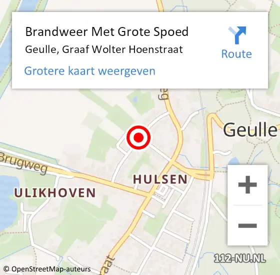Locatie op kaart van de 112 melding: Brandweer Met Grote Spoed Naar Geulle, Graaf Wolter Hoenstraat op 24 april 2016 01:31