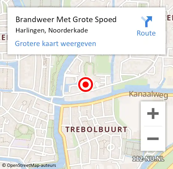 Locatie op kaart van de 112 melding: Brandweer Met Grote Spoed Naar Harlingen, Noorderkade op 12 december 2013 20:04