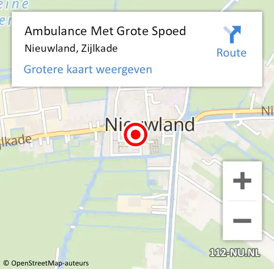 Locatie op kaart van de 112 melding: Ambulance Met Grote Spoed Naar Nieuwland, Zijlkade op 24 april 2016 04:01