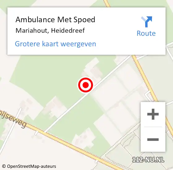 Locatie op kaart van de 112 melding: Ambulance Met Spoed Naar Mariahout, Heidedreef op 24 april 2016 08:52