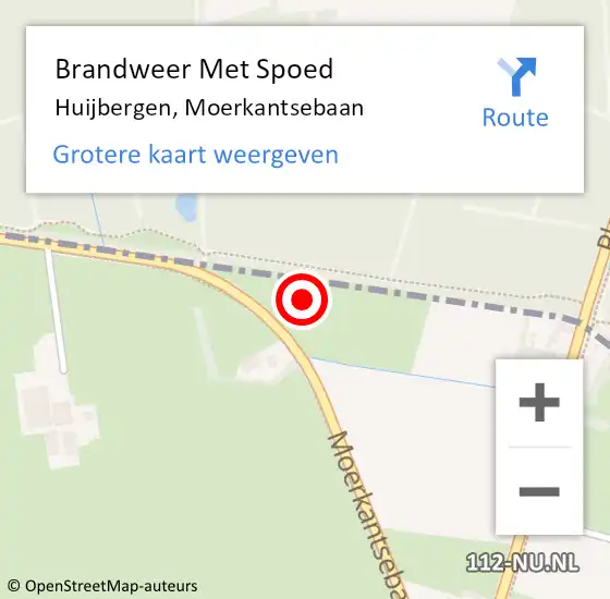 Locatie op kaart van de 112 melding: Brandweer Met Spoed Naar Huijbergen, Moerkantsebaan op 24 april 2016 10:07