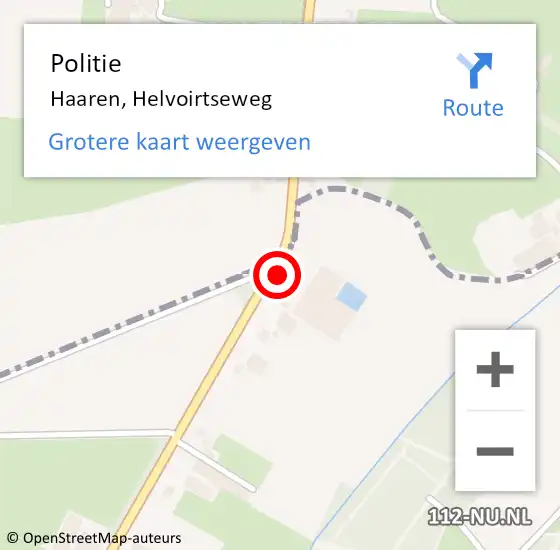 Locatie op kaart van de 112 melding: Politie Haaren, Helvoirtseweg op 24 april 2016 10:09