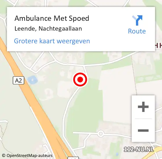 Locatie op kaart van de 112 melding: Ambulance Met Spoed Naar Leende, Nachtegaallaan op 24 april 2016 10:19