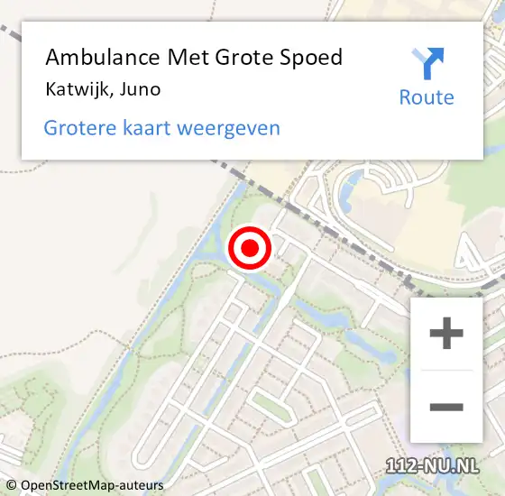 Locatie op kaart van de 112 melding: Ambulance Met Grote Spoed Naar Katwijk, Juno op 24 april 2016 10:37