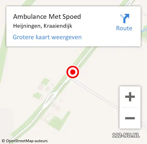 Locatie op kaart van de 112 melding: Ambulance Met Spoed Naar Heijningen, Kraaiendijk op 24 april 2016 13:03