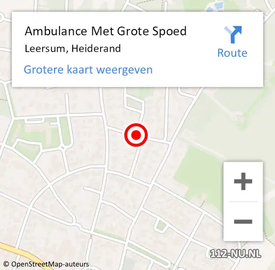 Locatie op kaart van de 112 melding: Ambulance Met Grote Spoed Naar Leersum, Heiderand op 24 april 2016 13:31