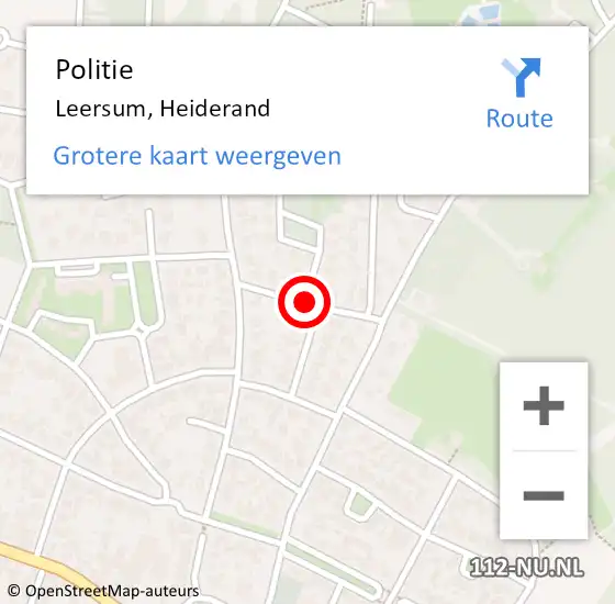 Locatie op kaart van de 112 melding: Politie Leersum, Heiderand op 24 april 2016 13:32