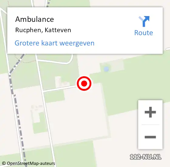 Locatie op kaart van de 112 melding: Ambulance Rucphen, Katteven op 24 april 2016 14:46