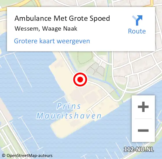 Locatie op kaart van de 112 melding: Ambulance Met Grote Spoed Naar Wessem, Waage Naak op 24 april 2016 15:30