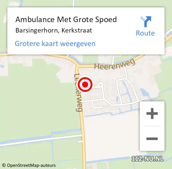 Locatie op kaart van de 112 melding: Ambulance Met Grote Spoed Naar Barsingerhorn, Kerkstraat op 24 april 2016 17:02