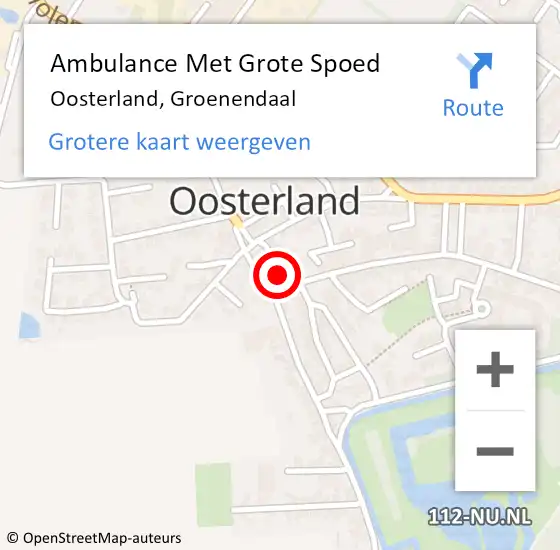 Locatie op kaart van de 112 melding: Ambulance Met Grote Spoed Naar Oosterland, Groenendaal op 24 april 2016 17:49