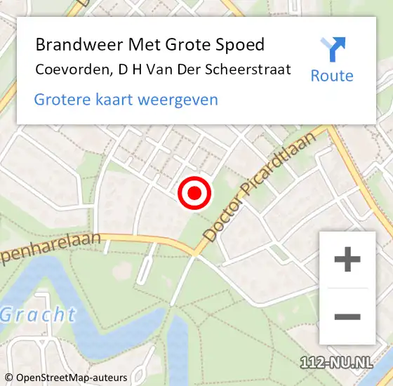 Locatie op kaart van de 112 melding: Brandweer Met Grote Spoed Naar Coevorden, D H Van Der Scheerstraat op 24 april 2016 17:54