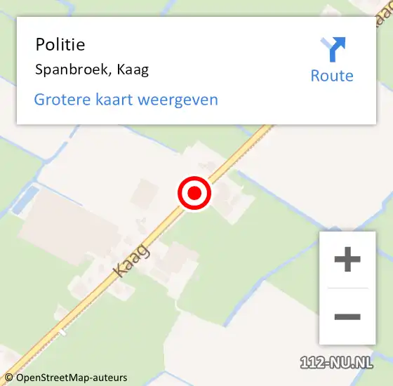 Locatie op kaart van de 112 melding: Politie Spanbroek, Kaag op 24 april 2016 18:14