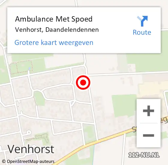 Locatie op kaart van de 112 melding: Ambulance Met Spoed Naar Venhorst, Daandelendennen op 24 april 2016 18:57