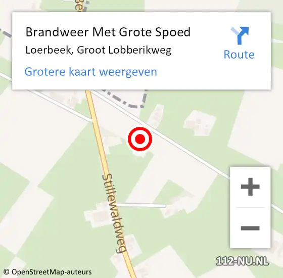 Locatie op kaart van de 112 melding: Brandweer Met Grote Spoed Naar Loerbeek, Groot Lobberikweg op 24 april 2016 20:04