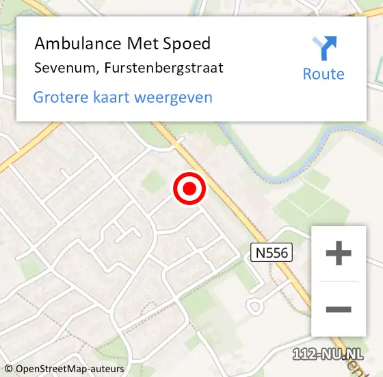 Locatie op kaart van de 112 melding: Ambulance Met Spoed Naar Sevenum, Furstenbergstraat op 24 april 2016 20:25